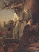 REMBRANDT Harmenszoon van Rijn Details of Christ appearing to Mary Magdalen (mk33)